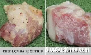 Cách nhận biết thịt heo bị bơm nước tăng trọng