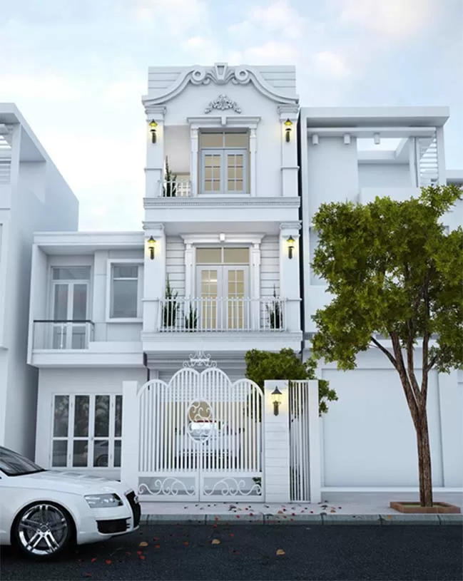 Nhà phố đẹp 3 tầng với thiết kế Châu Âu sang trọng và hiện đại
