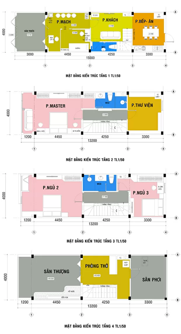 Thiết kế xây nhà ống 60 m2 với tông trắng chủ đạo