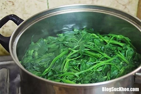 Nước luộc rau muống màu xanh đậm có phải do hóa chất?