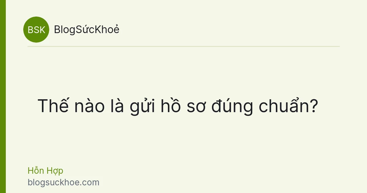 Thế nào là gửi hồ sơ đúng chuẩn?