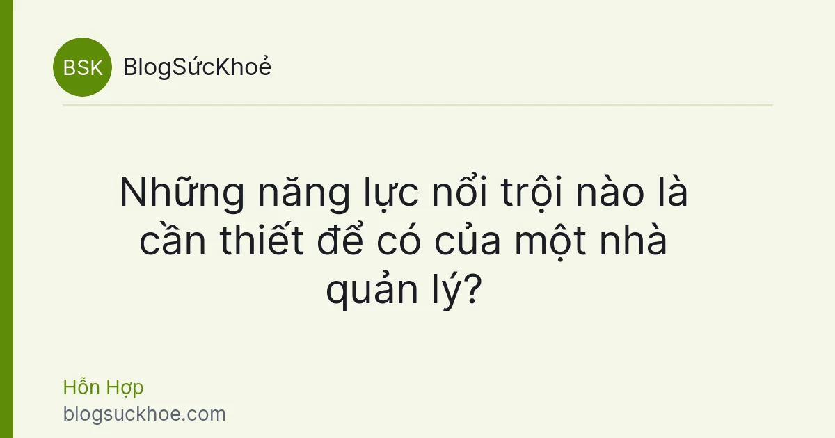 Những năng lực nổi trội nào là cần thiết để có của một nhà quản lý?