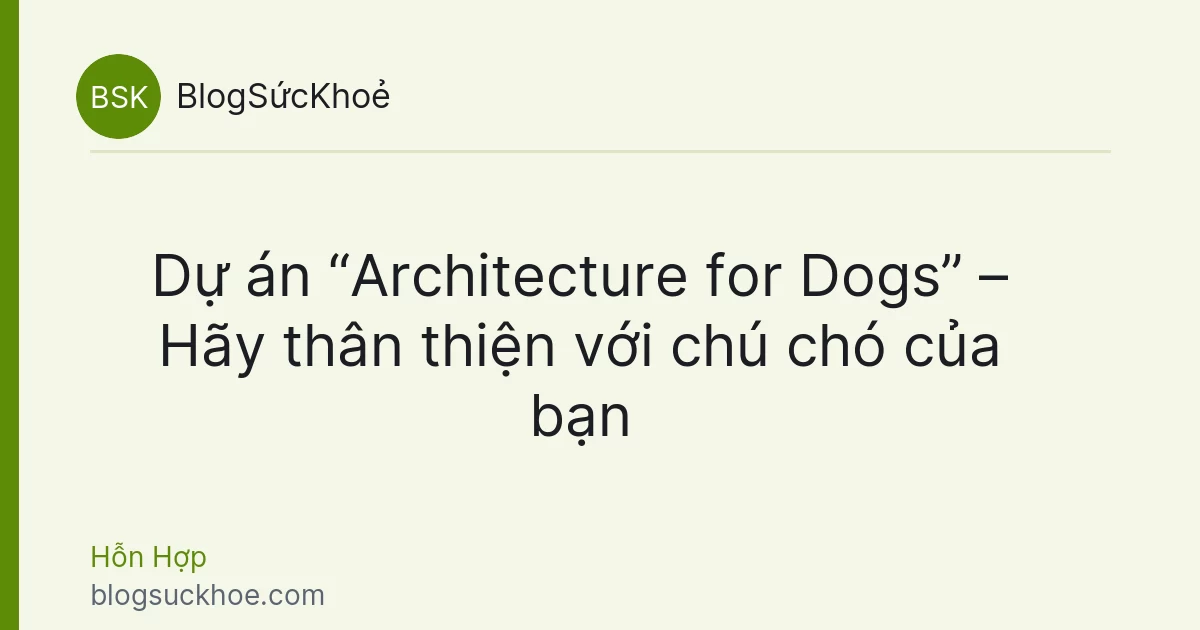 Dự án “Architecture for Dogs” – Hãy thân thiện với chú chó của bạn