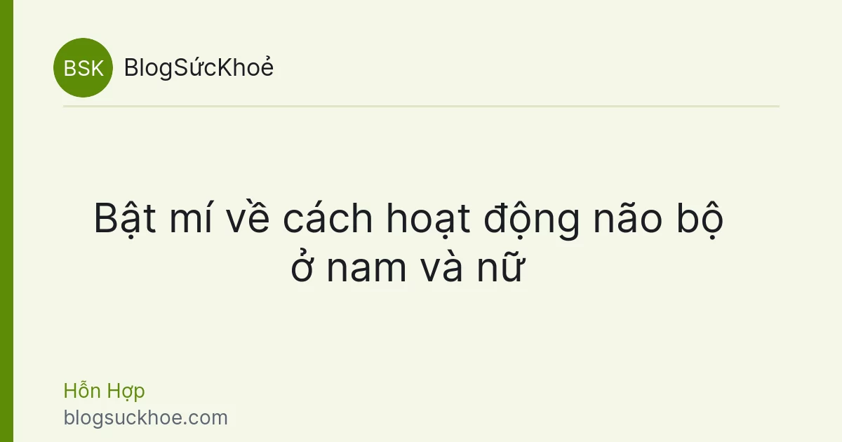 Bật mí về cách hoạt động não bộ ở nam và nữ
